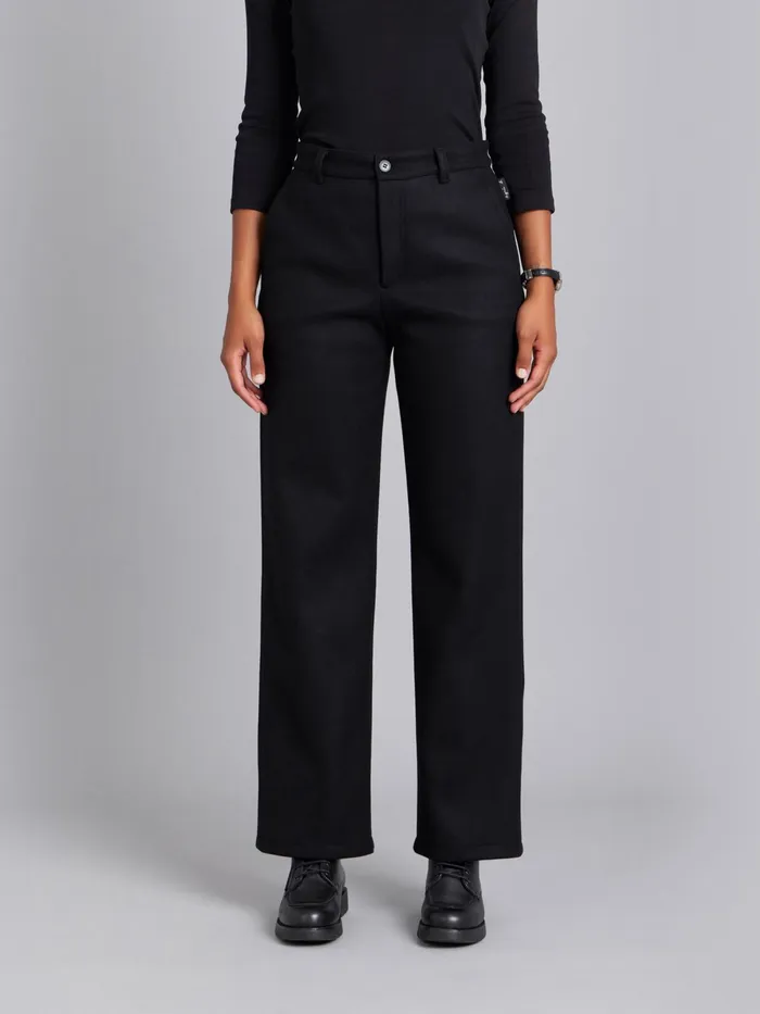 Women Agns B Trousers and Jeans Black Wool Glen Trousers