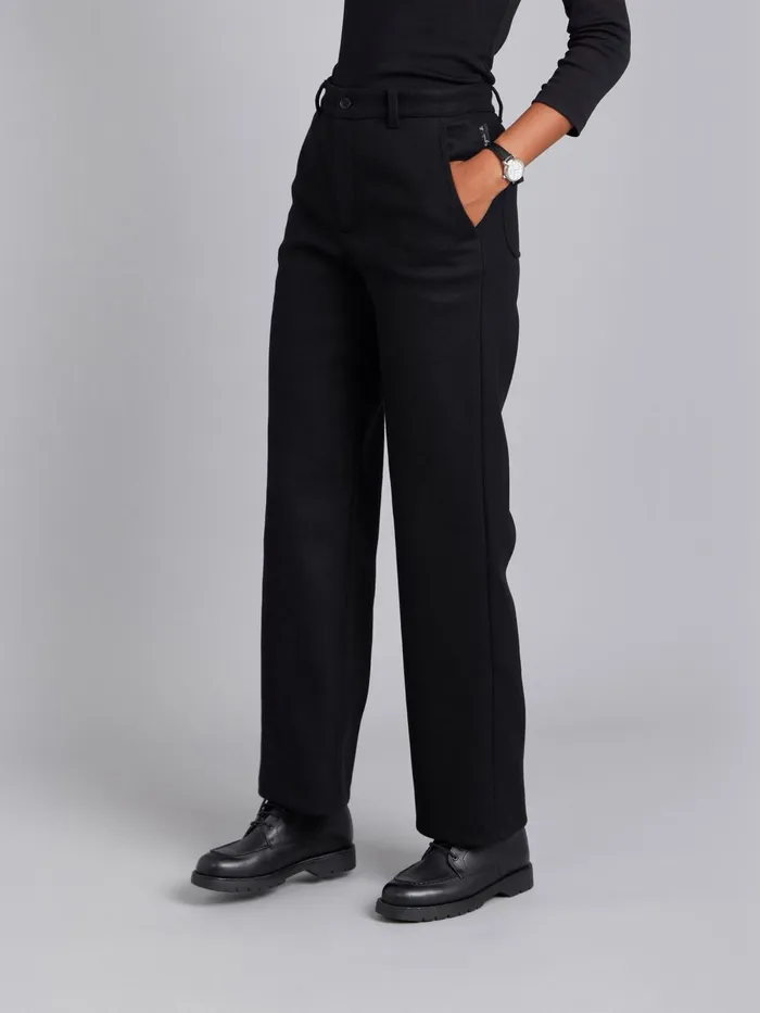 Women Agns B Trousers and Jeans Black Wool Glen Trousers