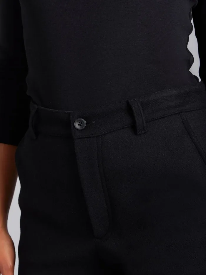 Women Agns B Trousers and Jeans Black Wool Glen Trousers