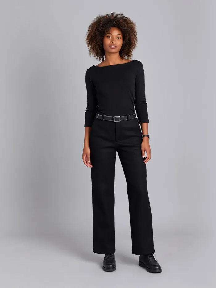 Women Agns B Trousers and Jeans Black Wool Glen Trousers
