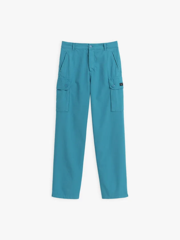 Women Agns B Trousers and Jeans Blue Cotton Canvas Treillis Trousers