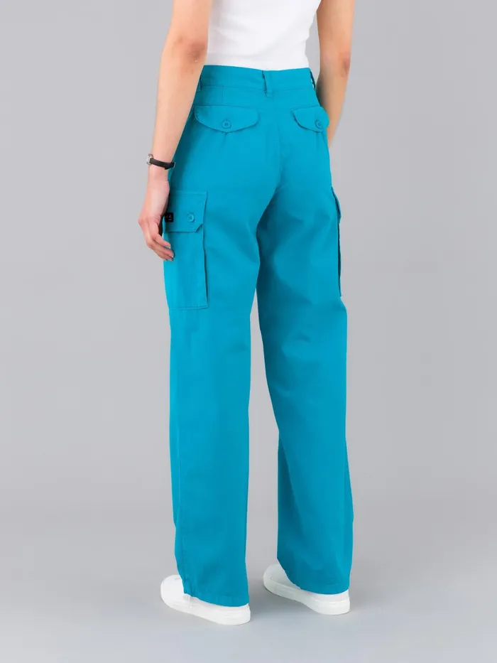 Women Agns B Trousers and Jeans Blue Cotton Canvas Treillis Trousers