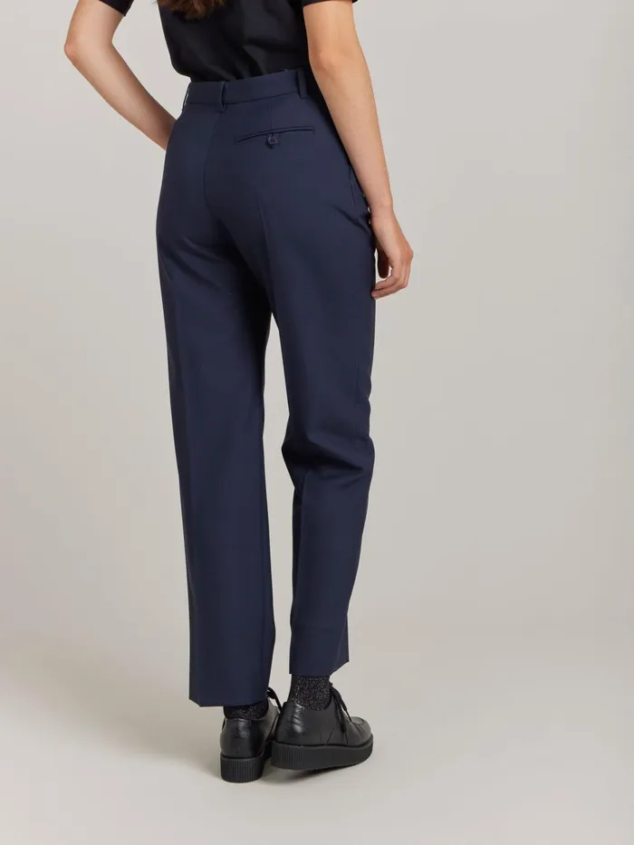 Women Agns B Trousers and Jeans Blue Wool Canvas Ameline Trousers
