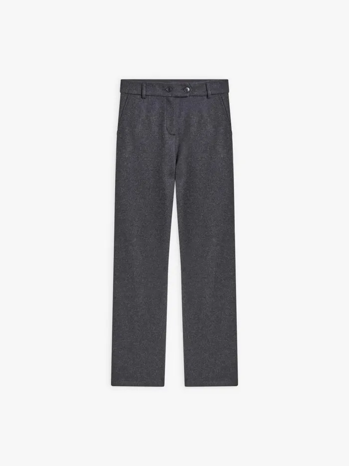 Women Agns B Trousers and Jeans Grey Wool Jersey Garon Trousers