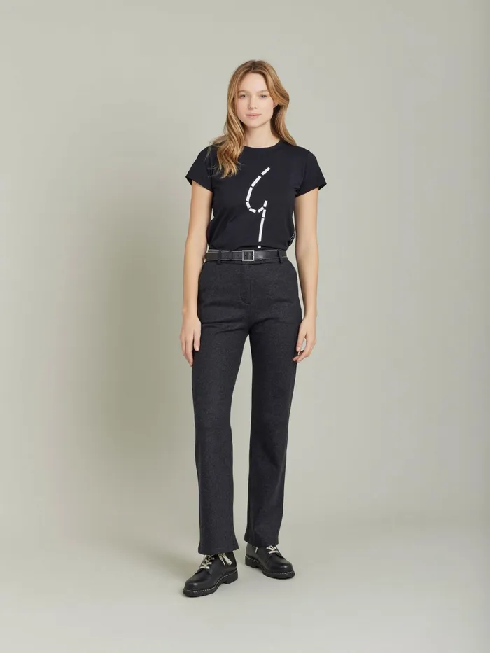 Women Agns B Trousers and Jeans Grey Wool Jersey Garon Trousers