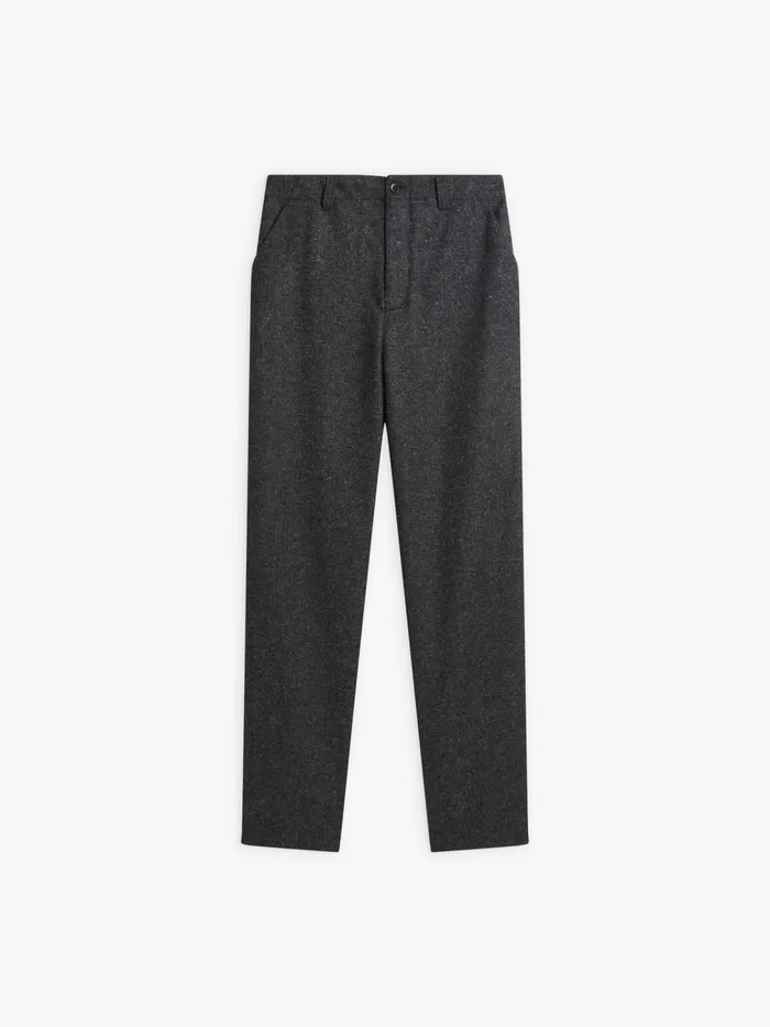 Women Agns B Trousers and Jeans Grey Woollen Tweed Highwaisted Trousers