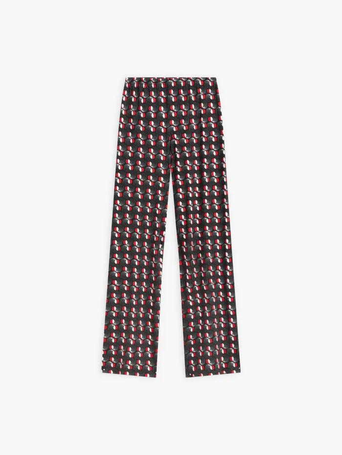Women Agns B Trousers and Jeans Red Jersey Fantasy Print Sail Trousers