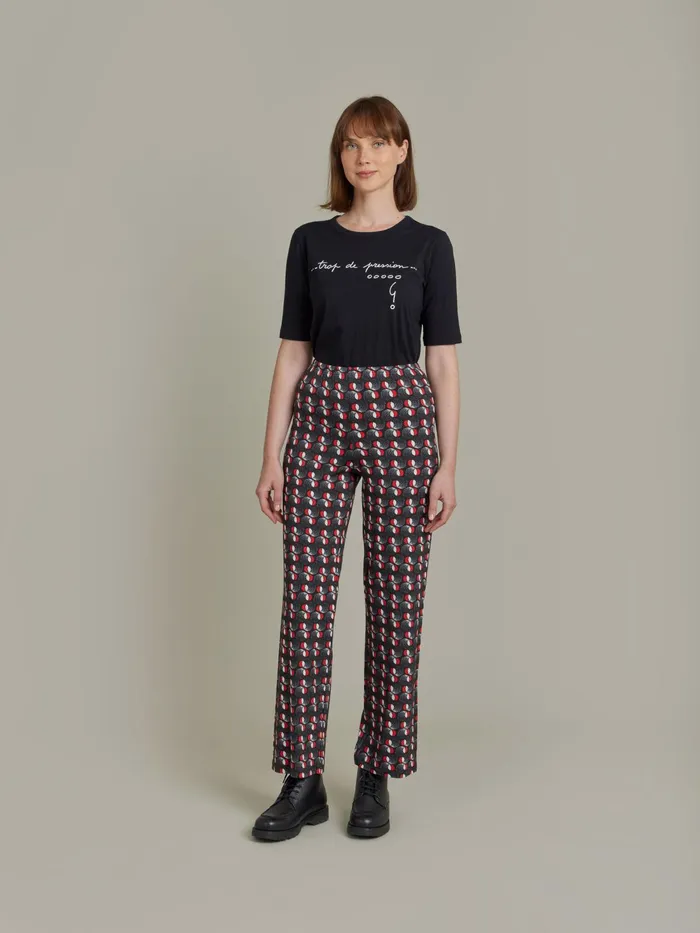 Women Agns B Trousers and Jeans Red Jersey Fantasy Print Sail Trousers