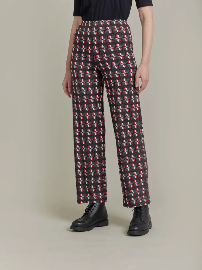 Women Agns B Trousers and Jeans Red Jersey Fantasy Print Sail Trousers