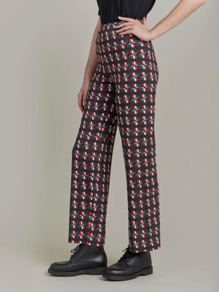 Women Agns B Trousers and Jeans Red Jersey Fantasy Print Sail Trousers