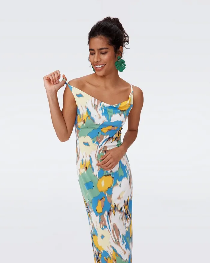 Women Alik Dress Huge Day Dream Floral Blue DVF Dresses