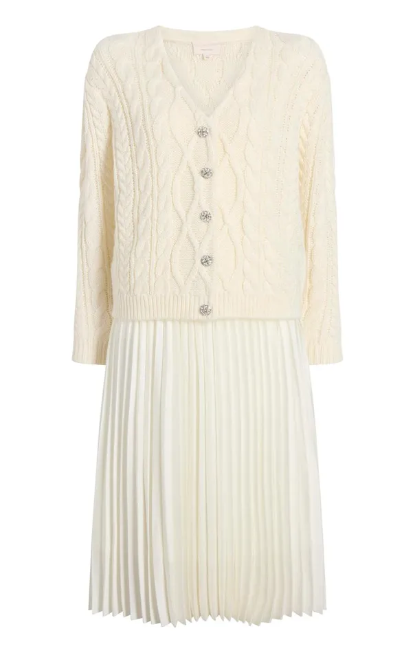 Women Amandine Cardigan Dress Ivory Cinq Sept Sweaters and Knits