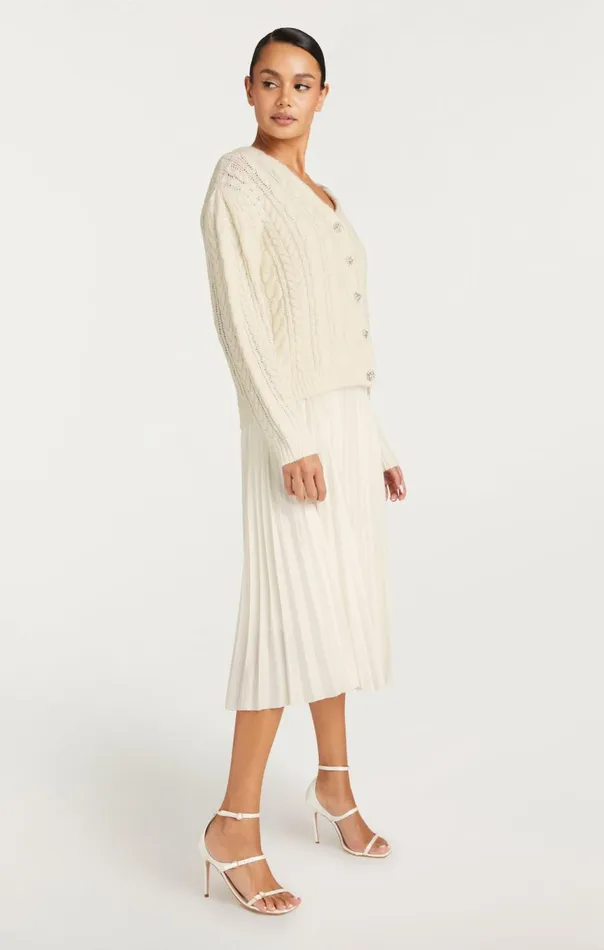 Women Amandine Cardigan Dress Ivory Cinq Sept Sweaters and Knits