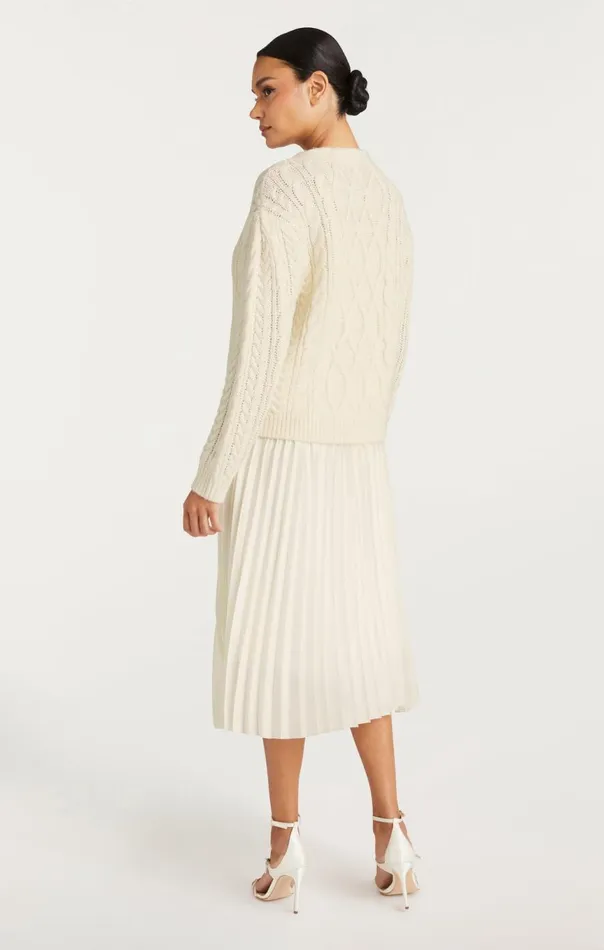 Women Amandine Cardigan Dress Ivory Cinq Sept Sweaters and Knits