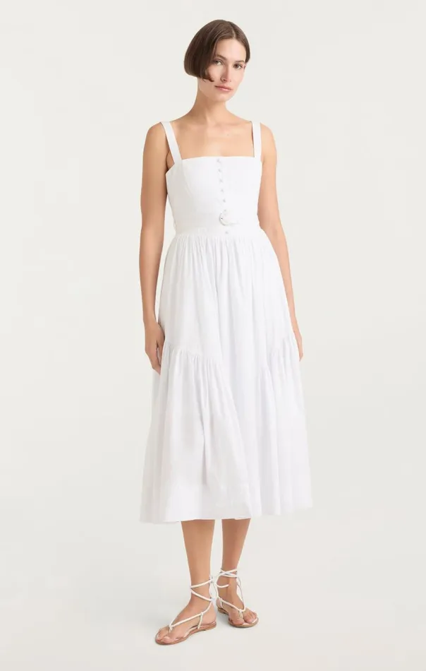 Women Amber Dress White Cinq Sept Midi