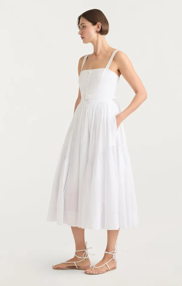 Women Amber Dress White Cinq Sept Midi