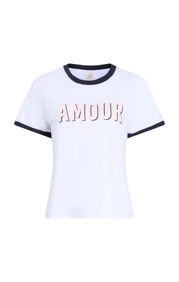 Women Amour Ringer Tee White Cinq Sept Tees