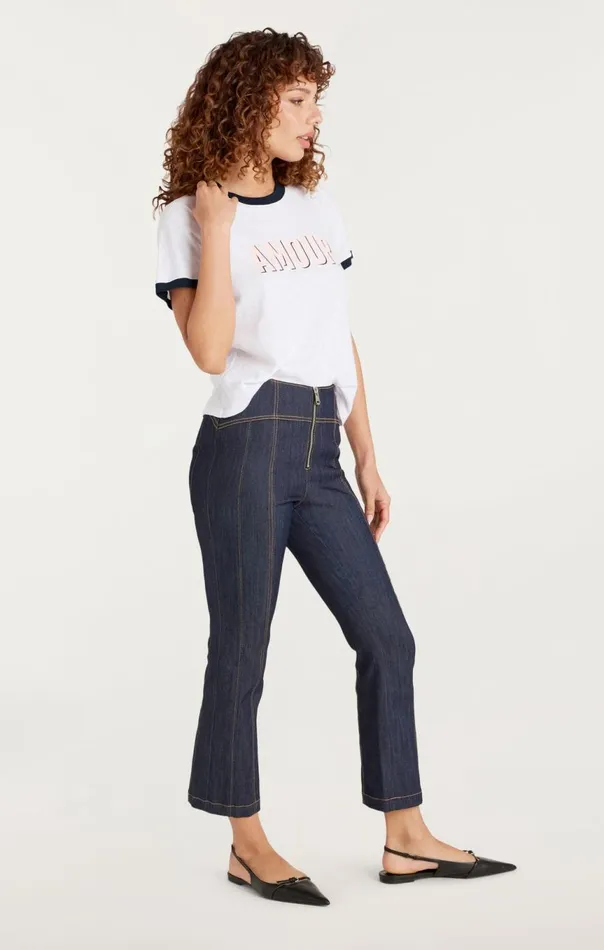 Women Amour Ringer Tee White Cinq Sept Tees