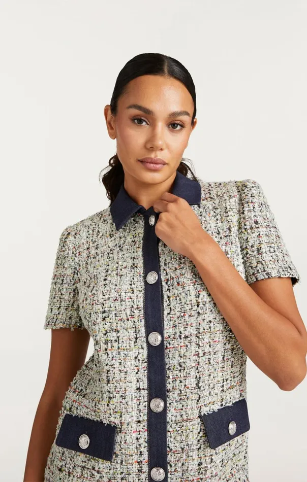 Women Anya Boucle Pammy Dress Patinamulti Cinq Sept Mini