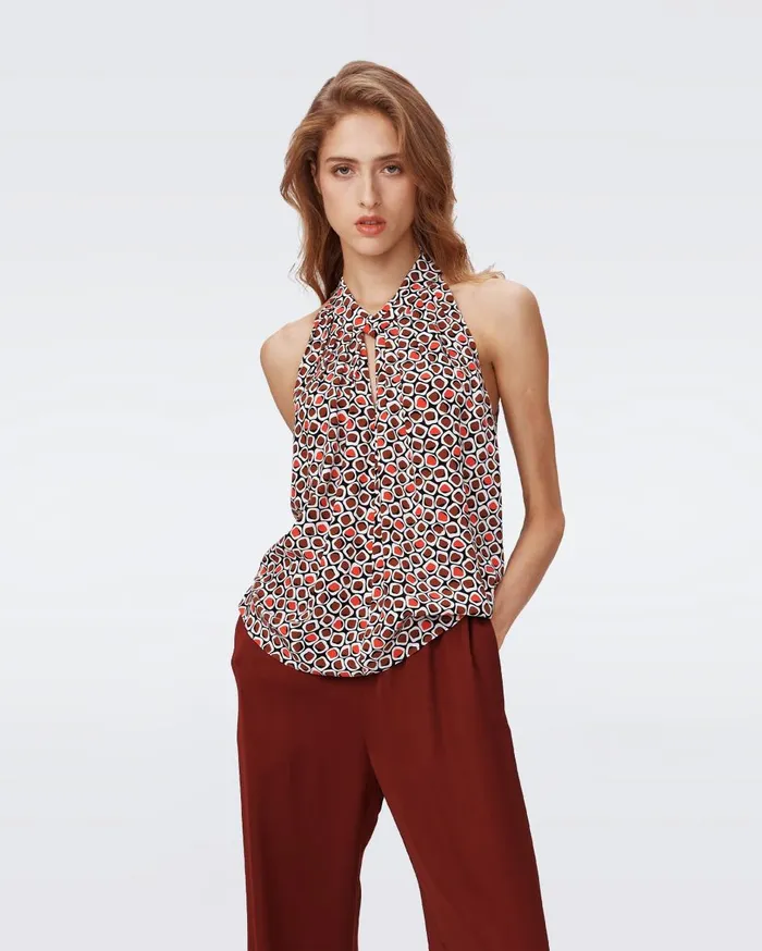 Women Ares Top Pebbles Red DVF Tops