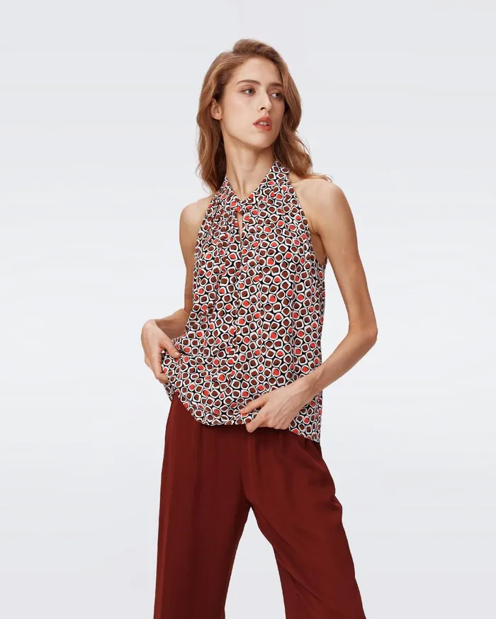 Women Ares Top Pebbles Red DVF Tops