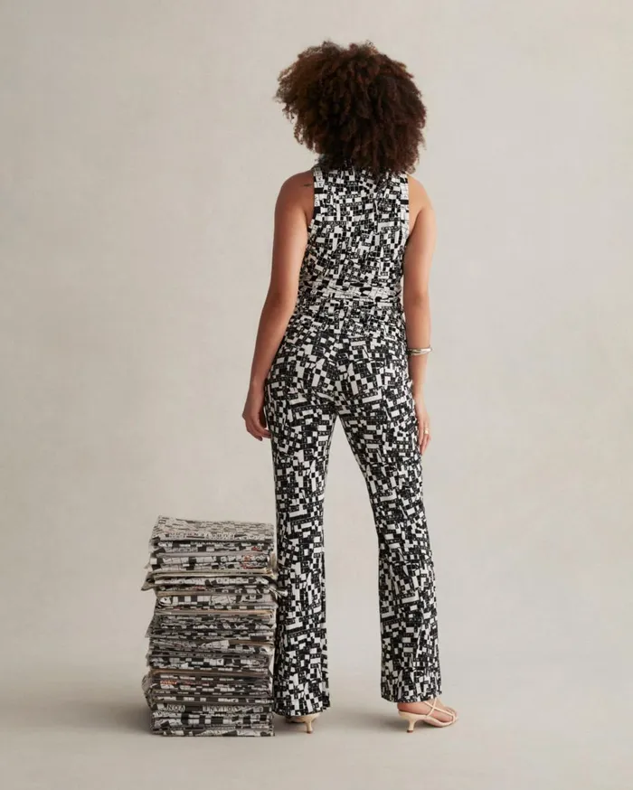 Women Ariane Wrap Top Tiny Dvf 50th Crossword Black DVF Tops