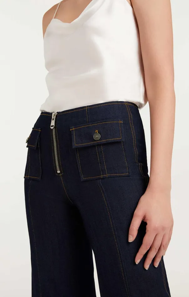 Women Azure Pant Indigo Cinq Sept Pants