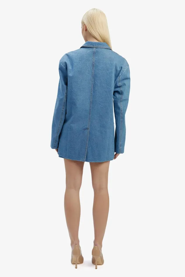 Women Bardot Blazers Abi Denim Oversized Blazer In Vintage Vintage Women Bardot Blazers Abi Denim Oversized Blazer In Vintage Vintage