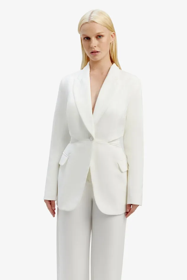 Women Bardot Blazers Cassian Cut Out Blazer In Ivory Ivory Women Bardot Blazers Cassian Cut Out Blazer In Ivory Ivory