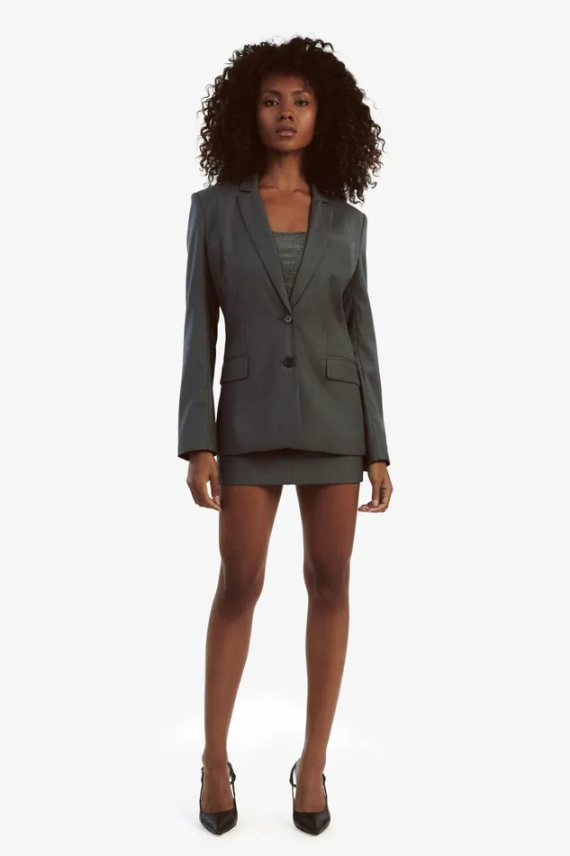 Women Bardot Blazers Maika Fitted Blazer In Dark Grey Dark Grey Women Bardot Blazers Maika Fitted Blazer In Dark Grey Dark Grey