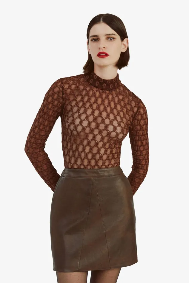 Women Bardot Bodysuits Adoni Backless Mesh Bodysuit In Chocolate Chocolate Women Bardot Bodysuits Adoni Backless Mesh Bodysuit In Chocolate Chocolate