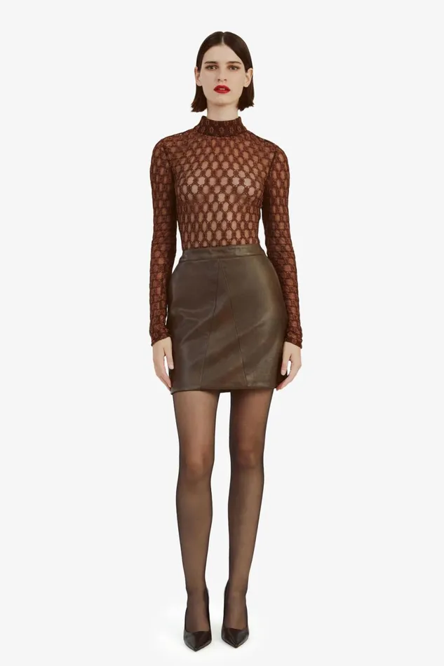 Women Bardot Bodysuits Adoni Backless Mesh Bodysuit In Chocolate Chocolate Women Bardot Bodysuits Adoni Backless Mesh Bodysuit In Chocolate Chocolate