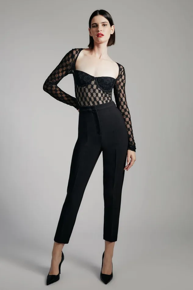 Women Bardot Bodysuits Adoni Long Sleeve Bodysuit In Black Black