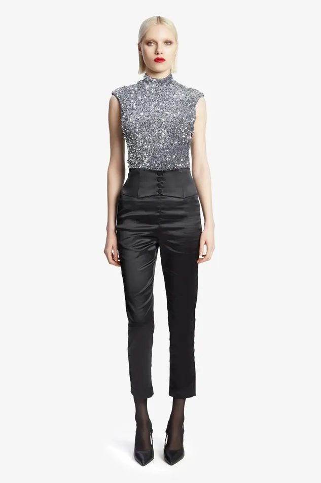 Women Bardot Bodysuits Kelso Velvet Sequin Bodysuit In Silver Silver Women Bardot Bodysuits Kelso Velvet Sequin Bodysuit In Silver Silver