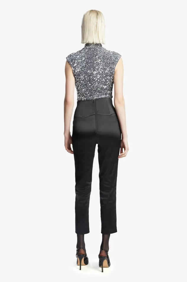 Women Bardot Bodysuits Kelso Velvet Sequin Bodysuit In Silver Silver Women Bardot Bodysuits Kelso Velvet Sequin Bodysuit In Silver Silver