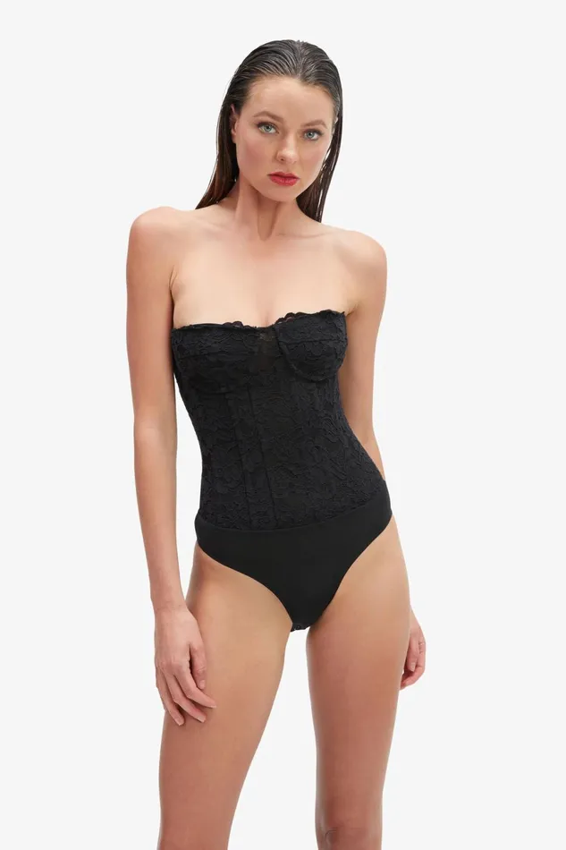 Women Bardot Bodysuits Oskar Bodysuit In Black Black Women Bardot Bodysuits Oskar Bodysuit In Black Black