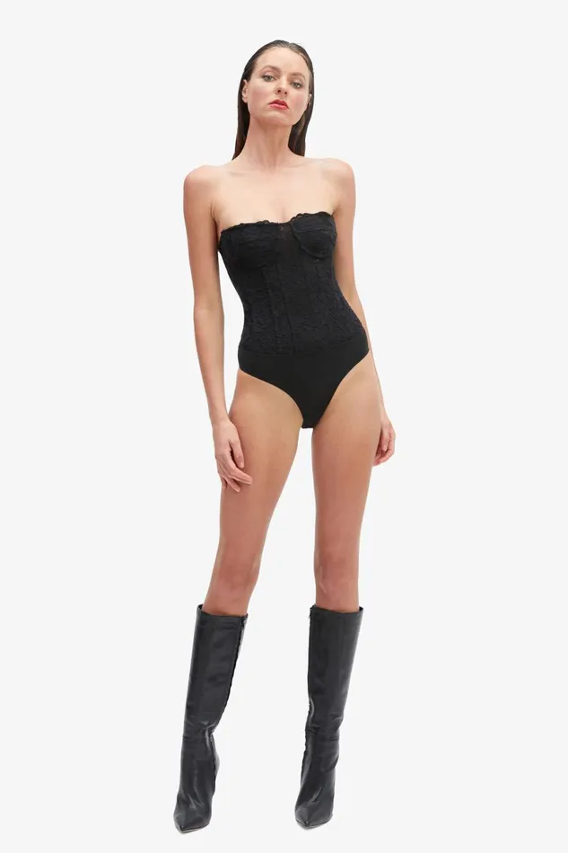 Women Bardot Bodysuits Oskar Bodysuit In Black Black Women Bardot Bodysuits Oskar Bodysuit In Black Black