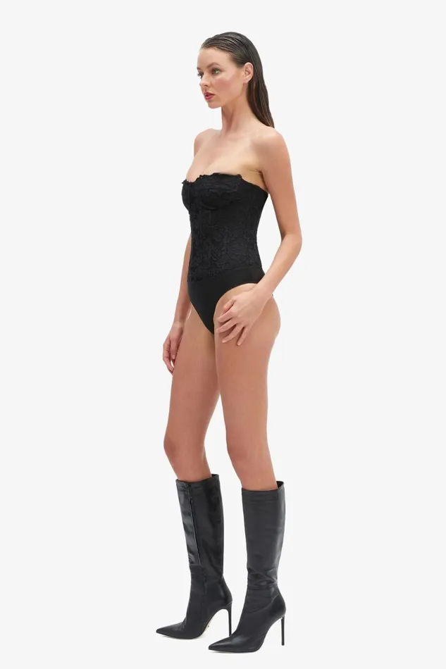 Women Bardot Bodysuits Oskar Bodysuit In Black Black Women Bardot Bodysuits Oskar Bodysuit In Black Black