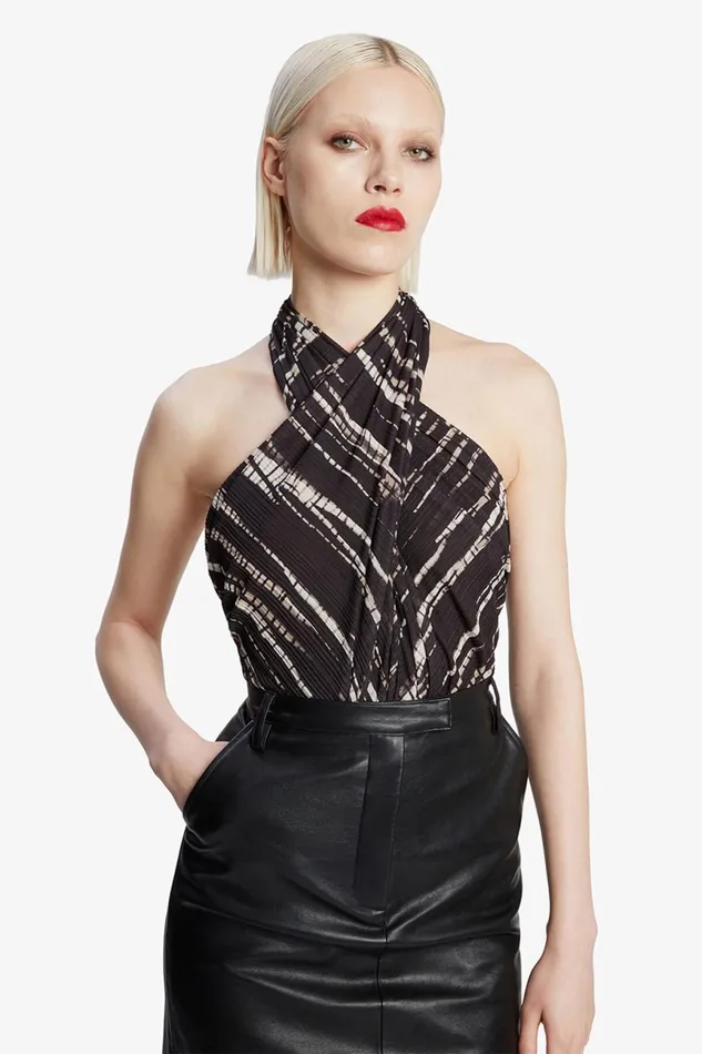 Women Bardot Bodysuits Silvie Printed Mesh Bodysuit In Blackbrown Blackbrown Women Bardot Bodysuits Silvie Printed Mesh Bodysuit In Blackbrown Blackbrown