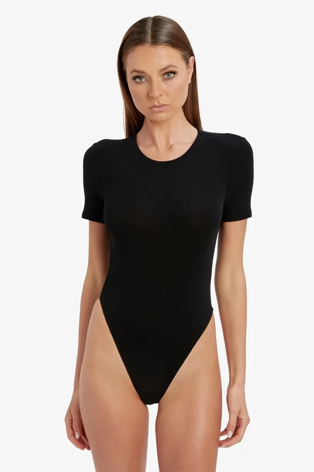 Women Bardot Bodysuits Vesper Knit Bodysuit In Black Black Women Bardot Bodysuits Vesper Knit Bodysuit In Black Black