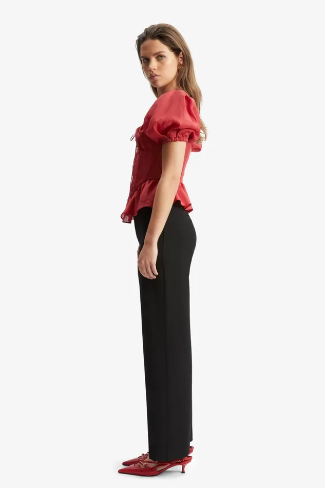 Women Bardot Corsets Esra Puff Sleeve Corset Top In Fire Red Fire Red Women Bardot Corsets Esra Puff Sleeve Corset Top In Fire Red Fire Red