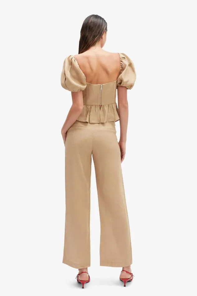 Women Bardot Corsets Esra Puff Sleeve Corset Top In Latte Latte Women Bardot Corsets Esra Puff Sleeve Corset Top In Latte Latte