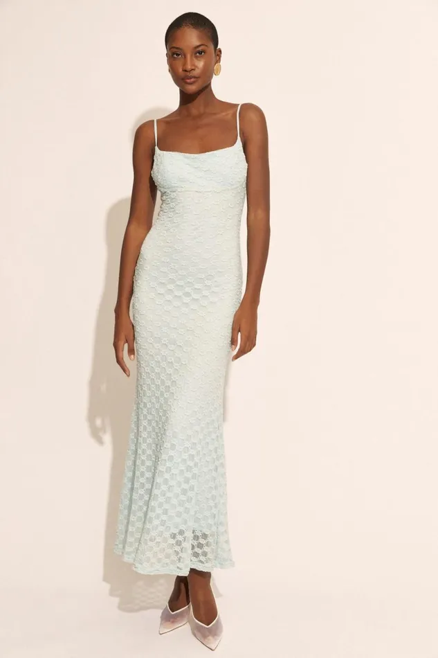 Women Bardot Day To Night Dresses Adoni Mesh Midi Dress In Aqua Aqua