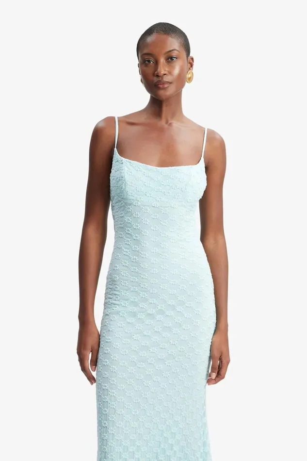 Women Bardot Day To Night Dresses Adoni Mesh Midi Dress In Aqua Aqua