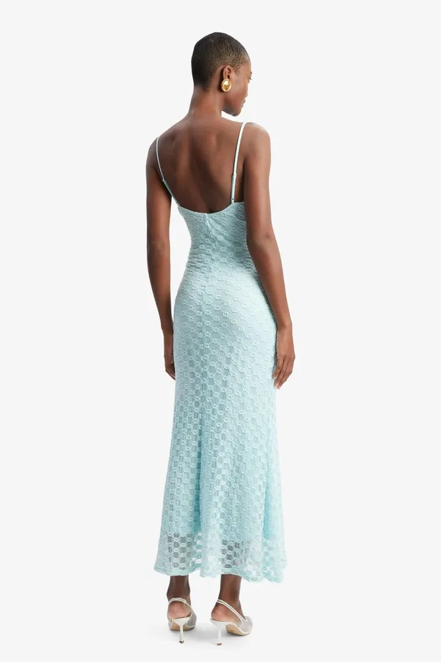 Women Bardot Day To Night Dresses Adoni Mesh Midi Dress In Aqua Aqua