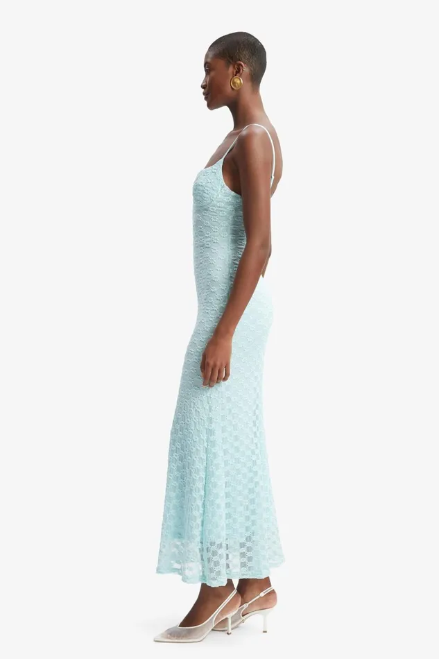 Women Bardot Day To Night Dresses Adoni Mesh Midi Dress In Aqua Aqua