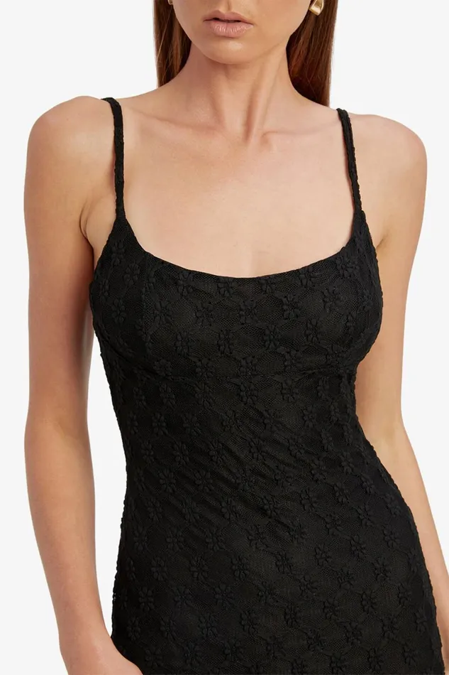Women Bardot Day To Night Dresses Adoni Mesh Midi Dress In Black Black