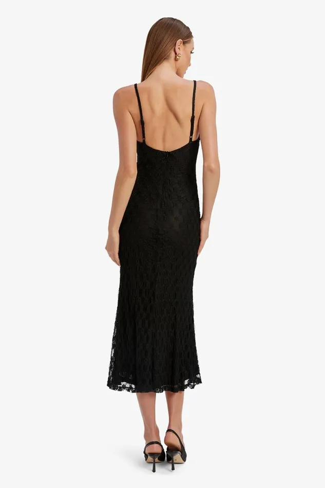 Women Bardot Day To Night Dresses Adoni Mesh Midi Dress In Black Black