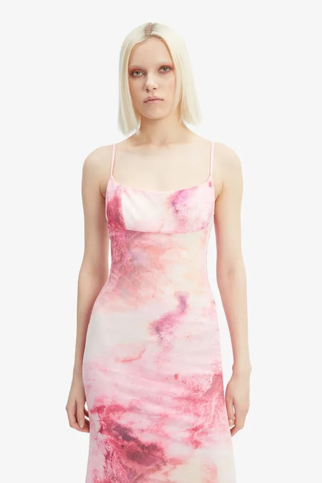 Women Bardot Day To Night Dresses Adoni Printed Mesh Midi Dress In Pink T Dye Pink T Dye Women Bardot Day To Night Dresses Adoni Printed Mesh Midi Dress In Pink T Dye Pink T Dye