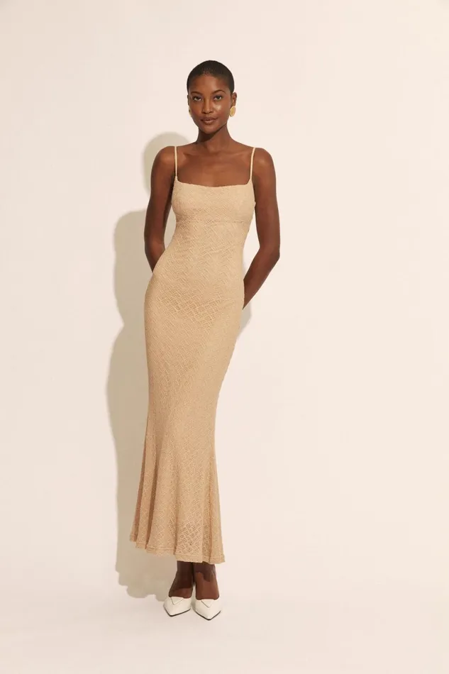Women Bardot Day To Night Dresses Adoni Stretch Lace Midi Dress In Natural Natural Women Bardot Day To Night Dresses Adoni Stretch Lace Midi Dress In Natural Natural